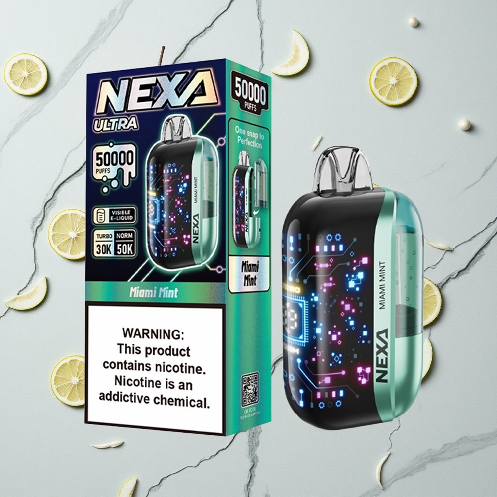NEXA Ultra 50K Vape Desechable 50000 Caladas Menta Miami Pantalla 3D Curva vape wholesale España