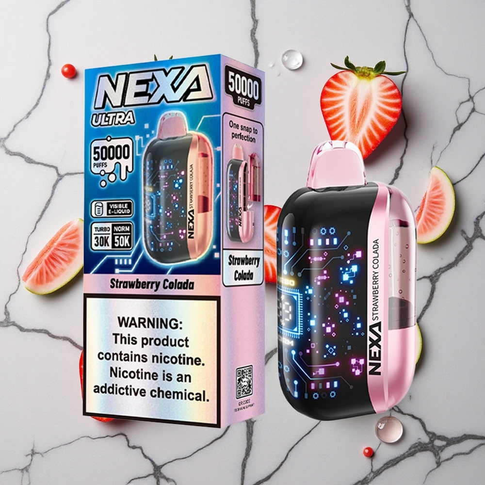 NEXA Ultra 50K Vape Desechable Fresa Colada 20ml Capacidad Precargada 800mah Batería vape wholesale España