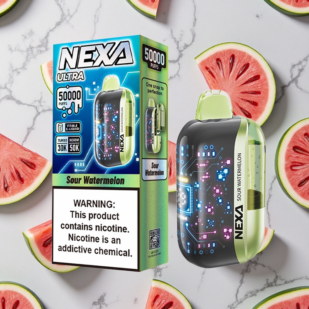 NEXA Ultra 50K Vape Desechable Sandía Ácida 20ml Capacidad Precargada 800mah Batería vape wholesale España