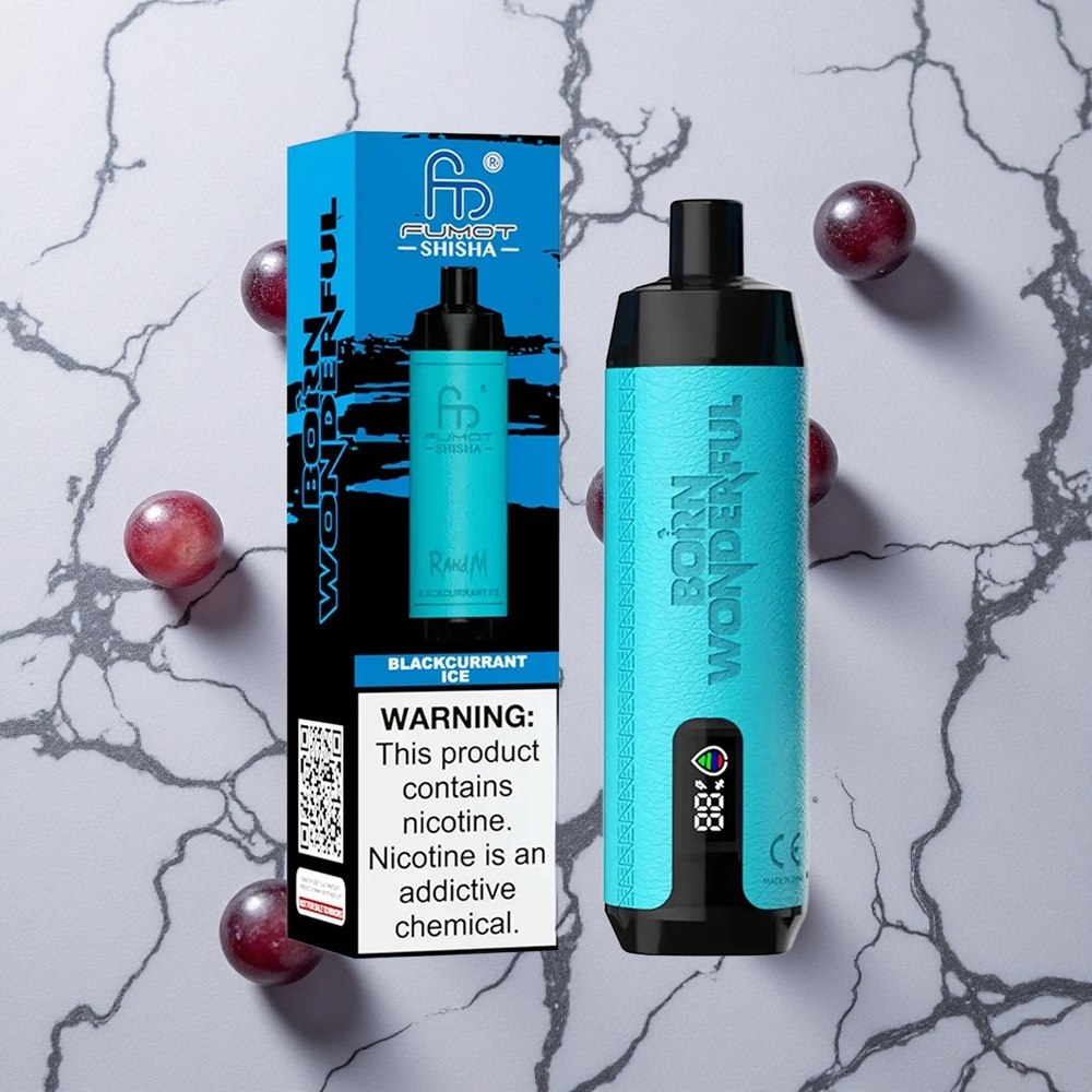 RandM Fumot Shisha 10000 Caladas Blackcurrant Ice 18ml Recargable Tipo-C vape wholesale España