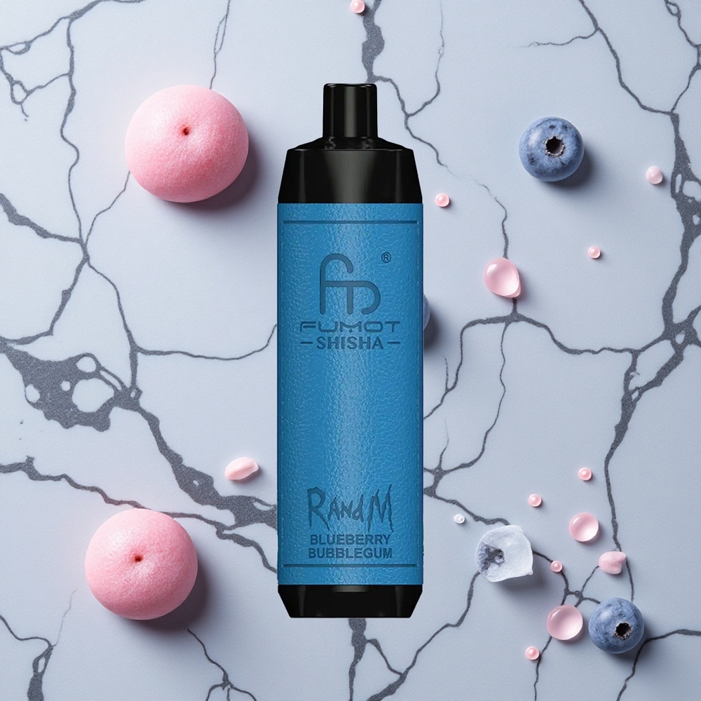RandM Fumot Shisha 10000 Caladas Chicle Arándano Azul LED Indicador Tipo-C vape wholesale España