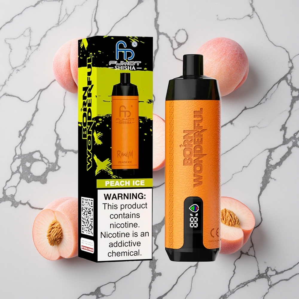 RandM Fumot Shisha 10000 Caladas Vape Desechable Melocotón Hielo 18ml vape wholesale España