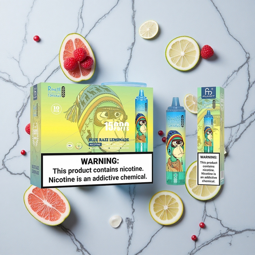 RandM Fumot Tornado 15000 Caladas Azul Limonada Raspada 25ml LCD vape wholesale España