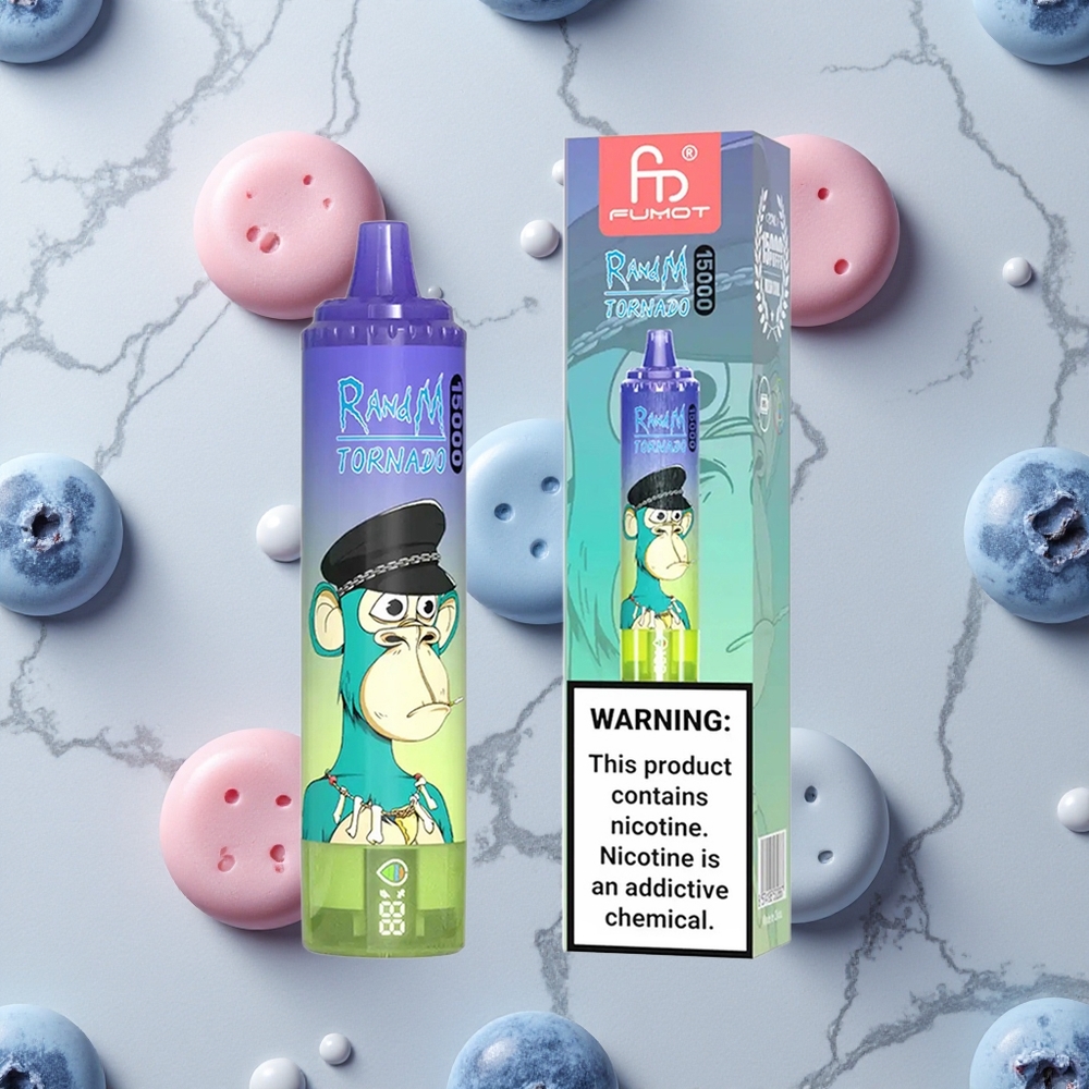RandM Fumot Tornado 15000 Caladas Chicle Arándano Azul Pantalla LCD vape wholesale España
