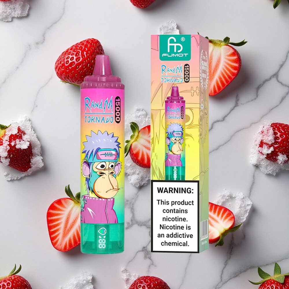 RandM Fumot Tornado 15000 Caladas Fresa Hielo Pantalla LCD vape wholesale España