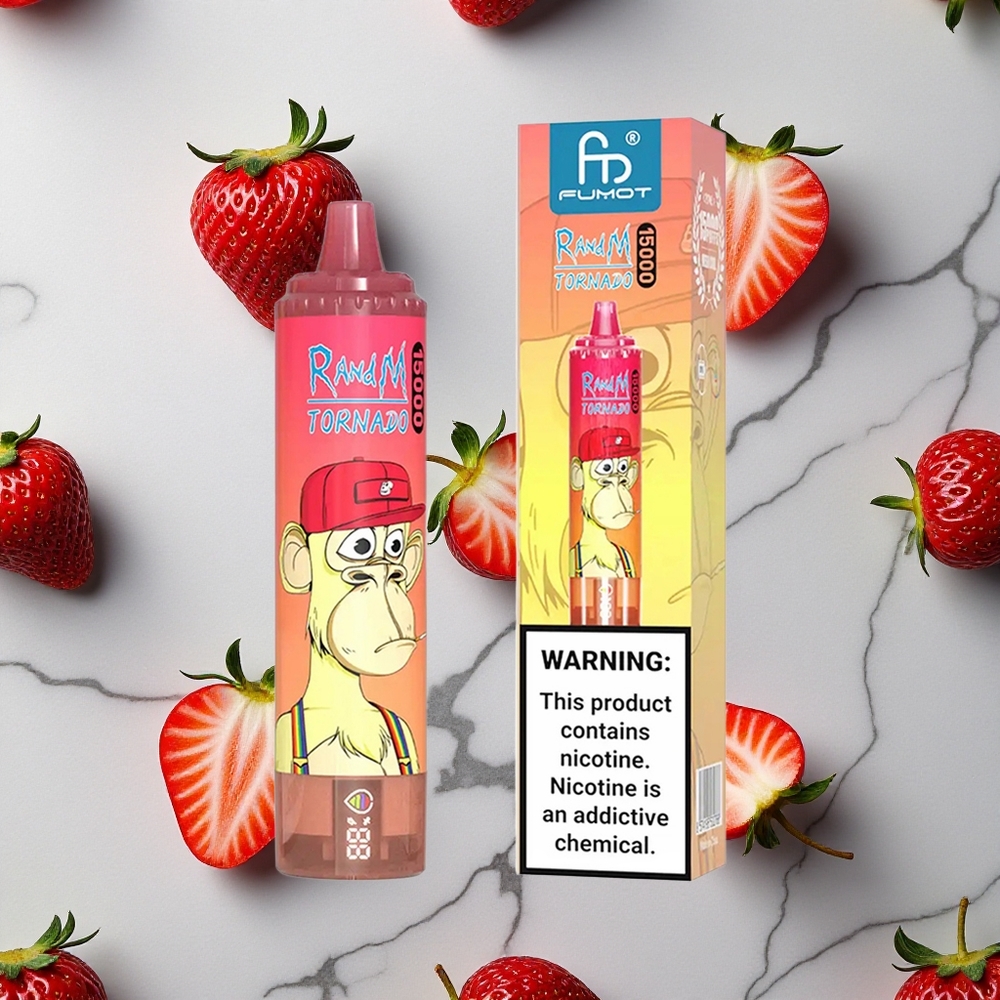 RandM Fumot Tornado 15000 Caladas Fresa Red Bull 25ml LCD vape wholesale España