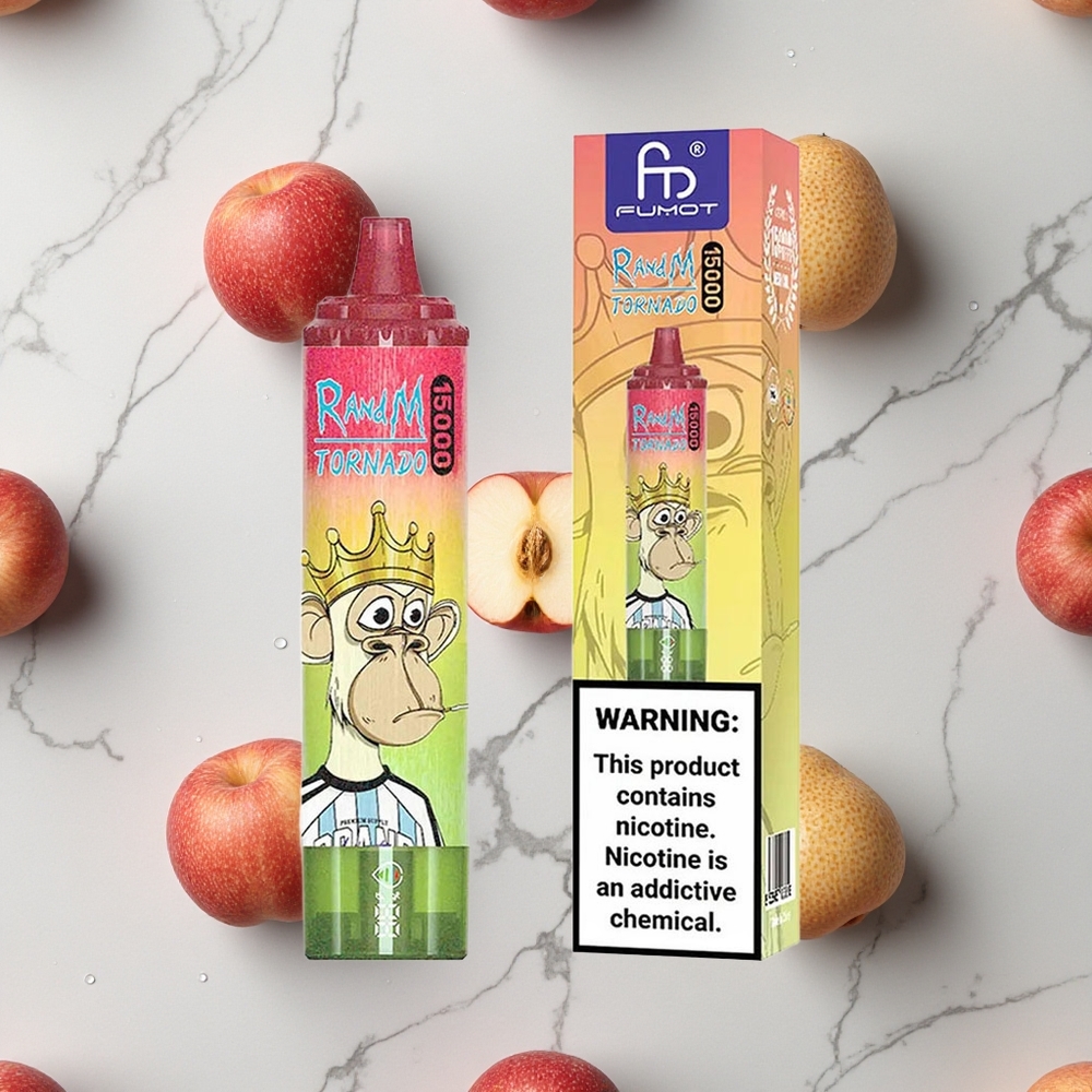 RandM Fumot Tornado 15000 Caladas Manzana Melocotón Pera 25ml LCD vape wholesale España
