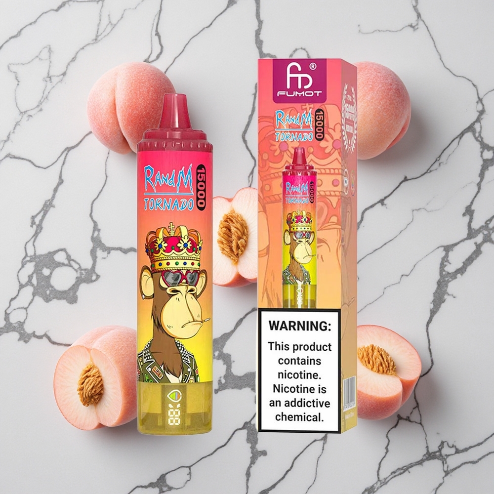 RandM Fumot Tornado 15000 Caladas Melocotón Hielo 25ml Pantalla LCD vape wholesale España