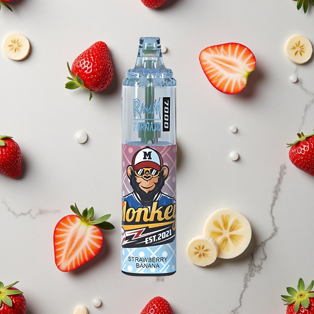RandM Fumot Tornado 7000 Caladas Fresa Plátano 14ML E-líquido vape wholesale España