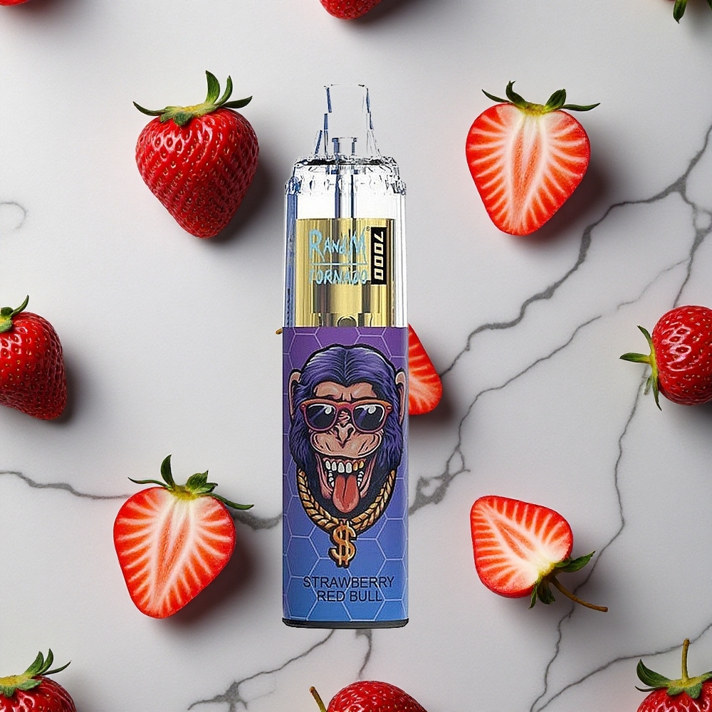 RandM Fumot Tornado 7000 Caladas Fresa Red Bull 14 ML E-líquido vape wholesale España