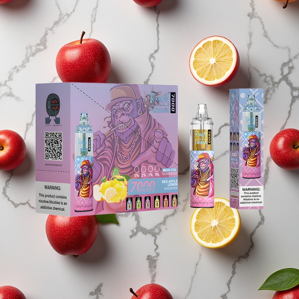 RandM Fumot Tornado 7000 Caladas Manzana Roja Limón 14ML E-líquido Air-Adjustable vape wholesale España