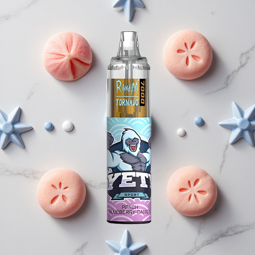 RandM Fumot Tornado 7000 Caladas Melocotón y Arándano Dulce RGB Light Tipo-C vape wholesale España