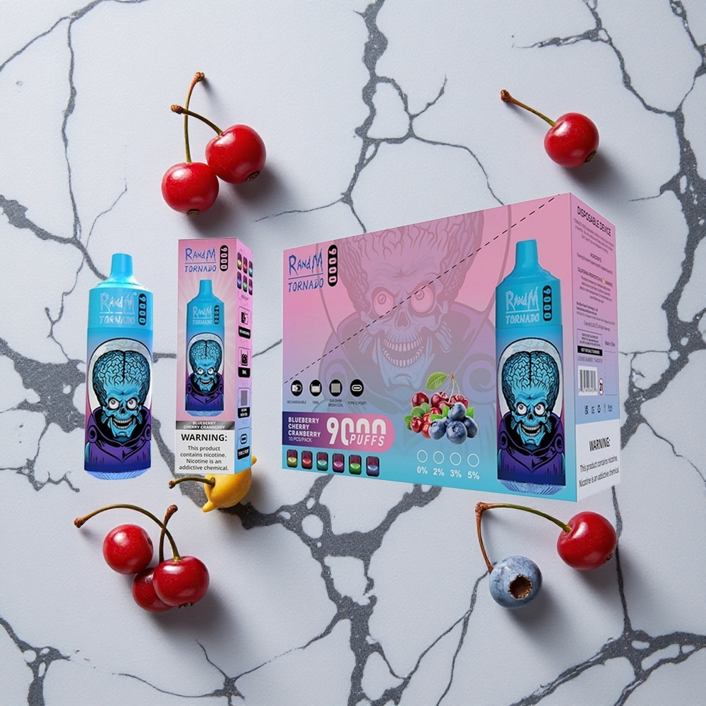 RandM Fumot Tornado 9000 Caladas Arándano Cereza Blueberry Pantalla RGB vape wholesale España