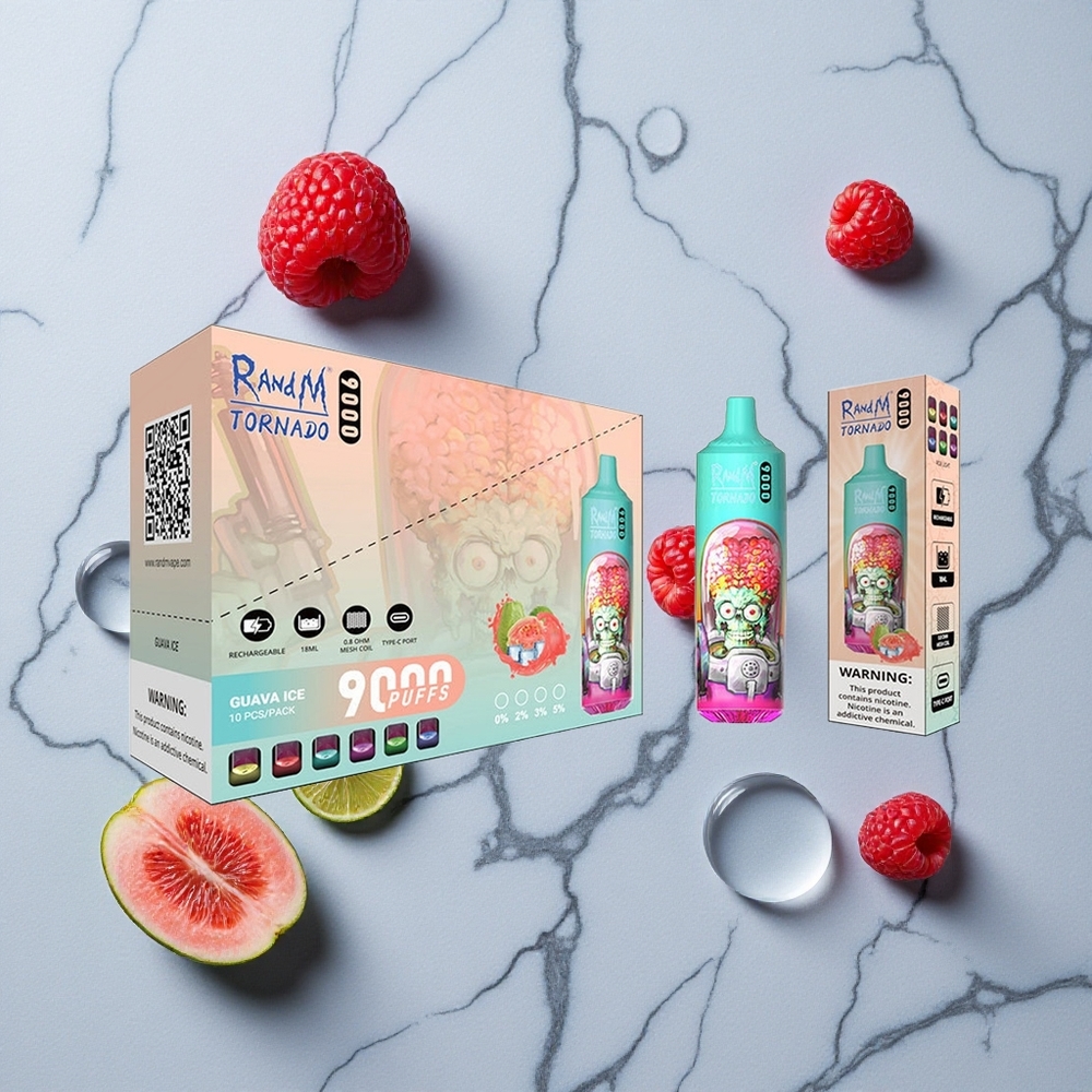 RandM Fumot Tornado 9000 Caladas Frambuesa Ácida Azul Pantalla RGB vape wholesale España