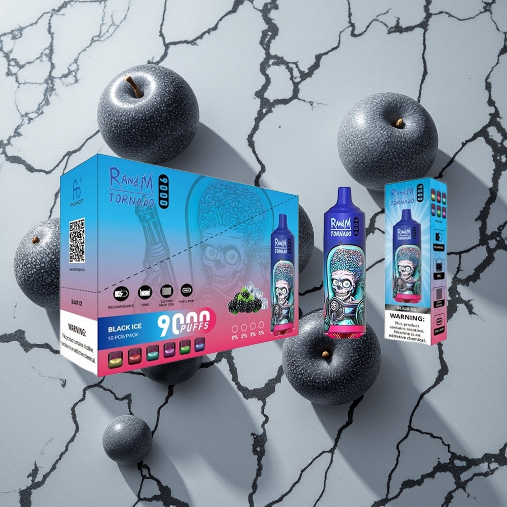 RandM Fumot Tornado 9000 Caladas Hielo Negro Pantalla RGB vape wholesale España