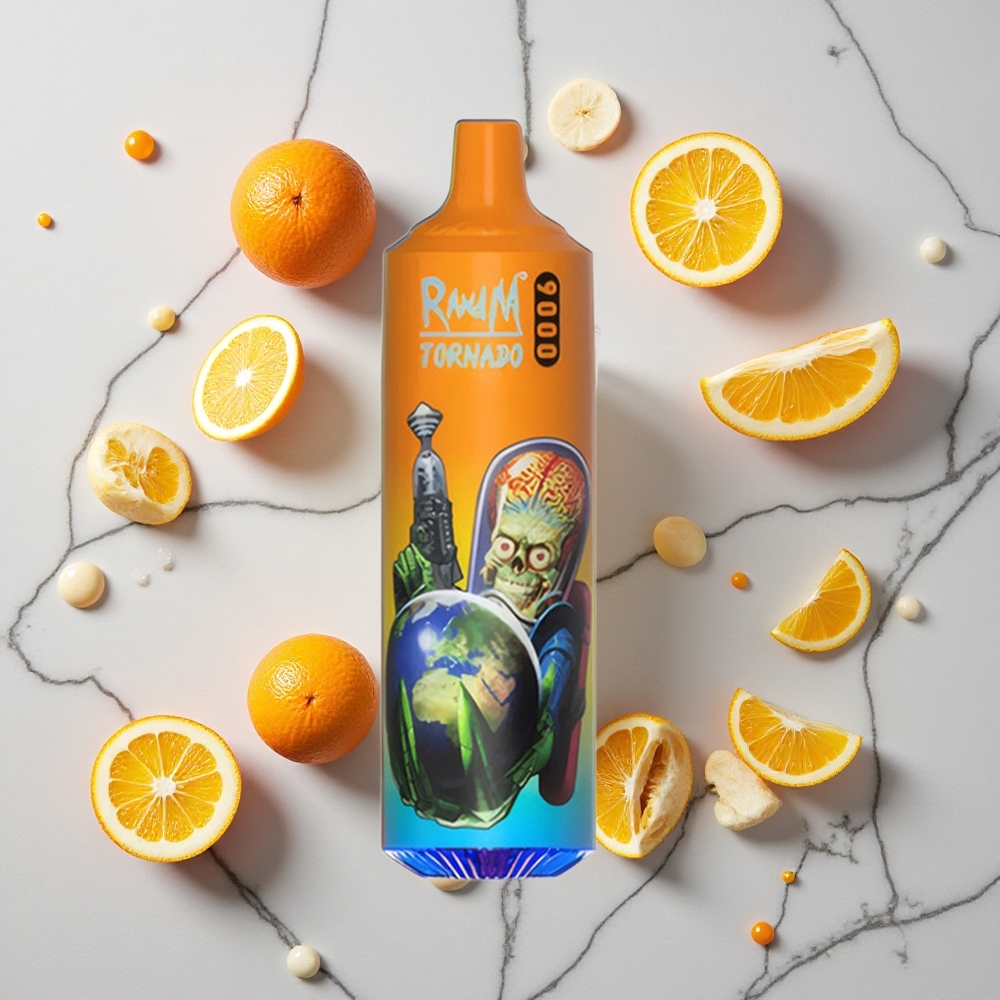 RandM Fumot Tornado 9000 Caladas Vape Desechable Naranja Refresco 18 mL Pantalla RGB vape wholesale España