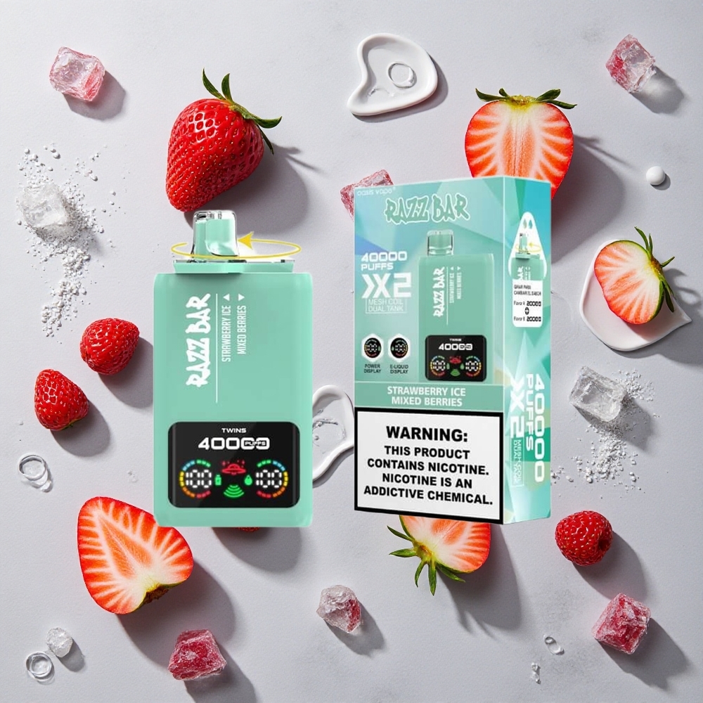Razz Bar 40000 Caladas Fresa Helada/Bayas Mixtas Pantalla de Potencia vape wholesale España