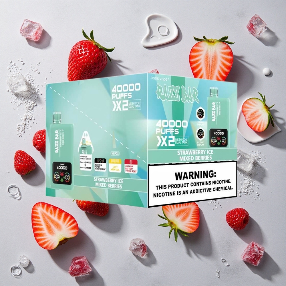 Razz Bar 40000 Caladas Fresa Helada/Bayas Mixtas Pantalla de Potencia vape wholesale España