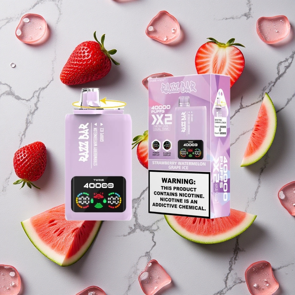 Razz Bar 40000 Caladas Fresa Sandía/Uva Helada Pantalla de Potencia vape wholesale España