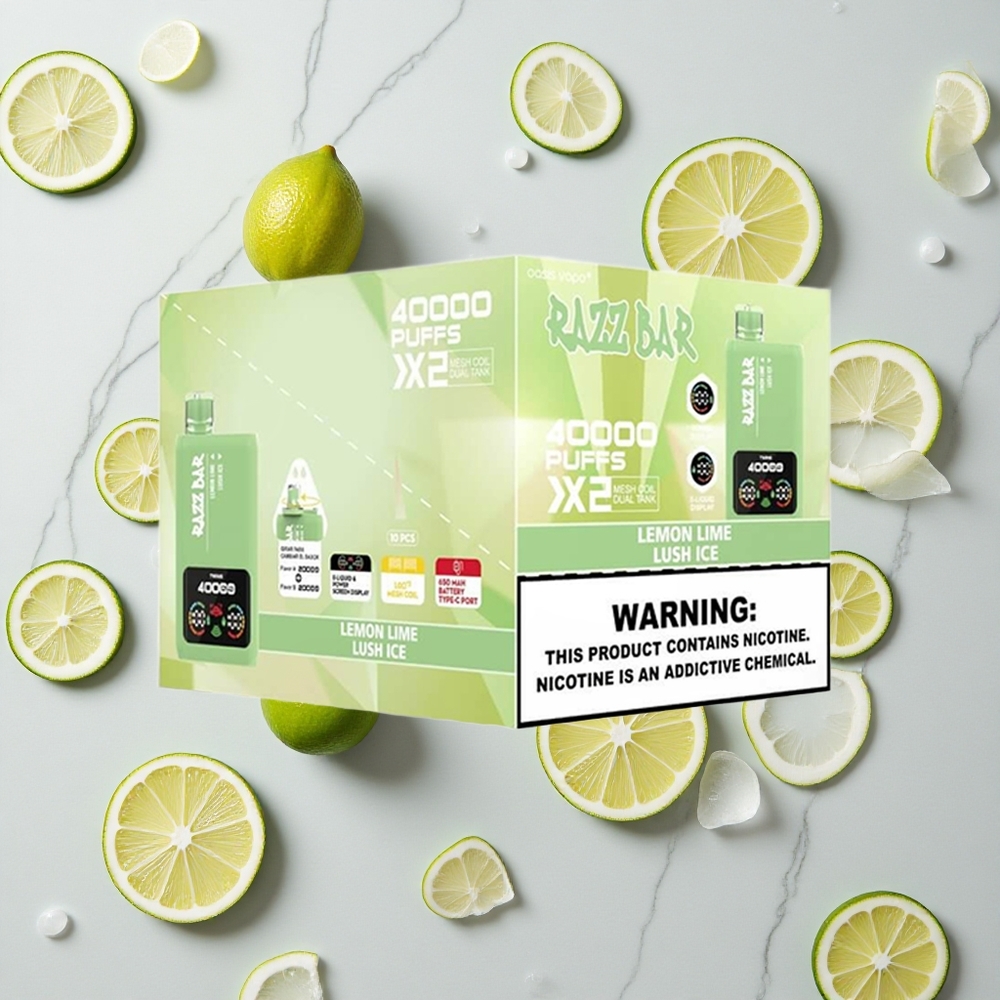 Razz Bar 40000 Caladas Sabores Limón Lima/Hielo Lujoso Pantalla de Potencia vape wholesale España