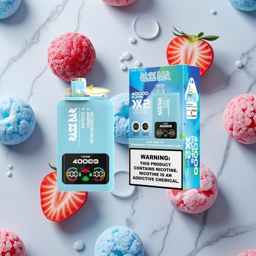 Razz Bar 40000 Caladas Vape Desechable Arándano Azul Helado-Fresa Sandía Chicle Burbuja Pantalla de Potencia vape wholesale España