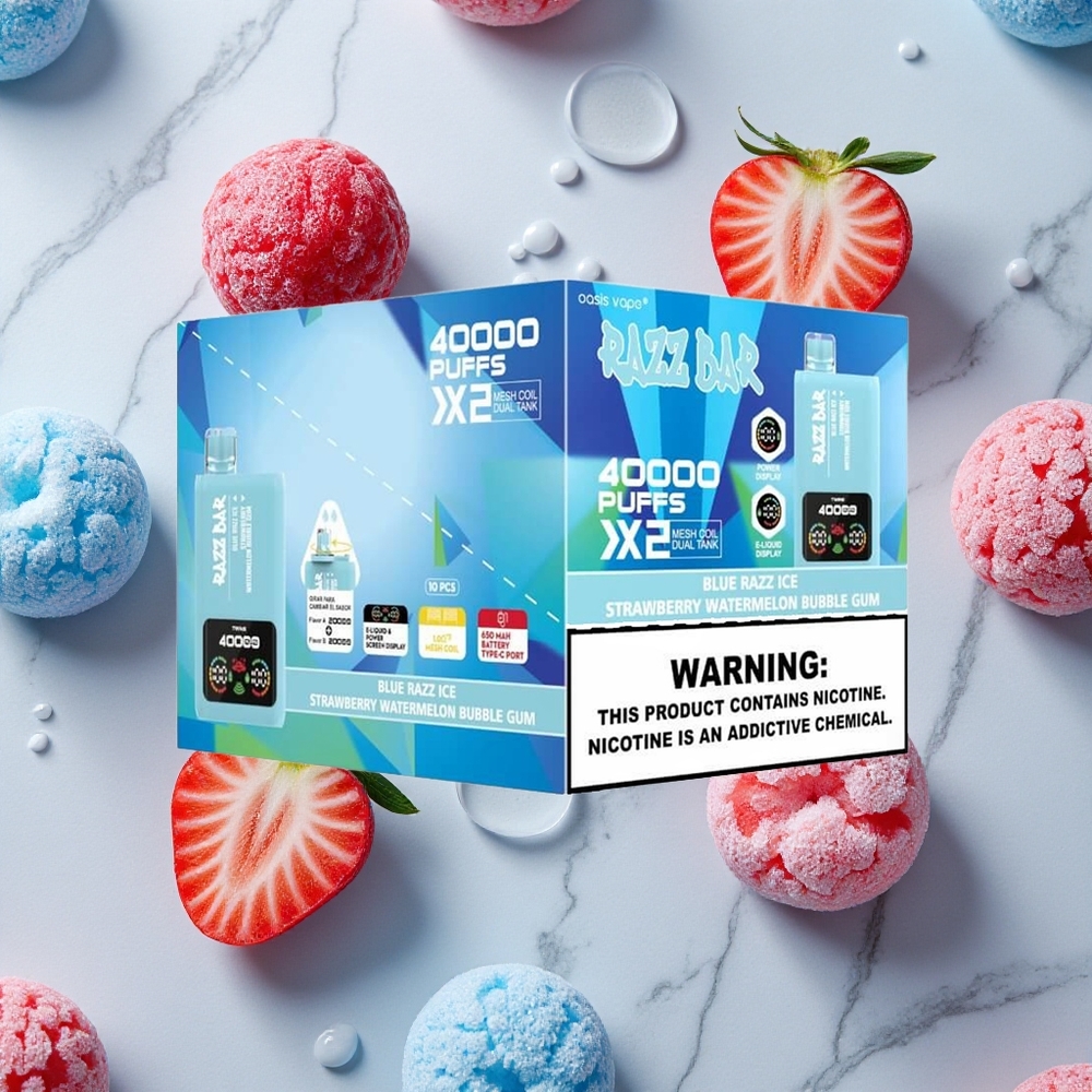 Razz Bar 40000 Caladas Vape Desechable Arándano Azul Helado-Fresa Sandía Chicle Burbuja Pantalla de Potencia vape wholesale España