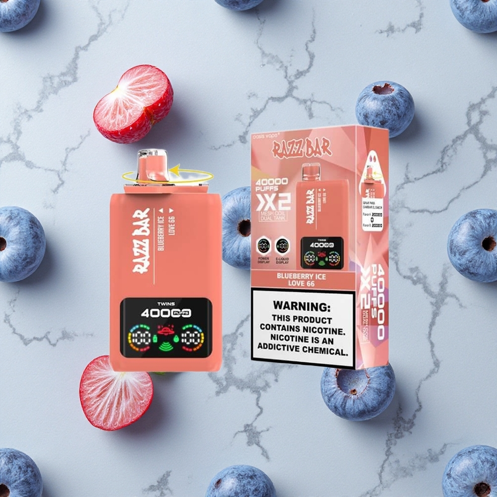 Razz Bar 40000 Caladas Vape Desechable Arándano Hielo/Love 66 Pantalla de Potencia vape wholesale España
