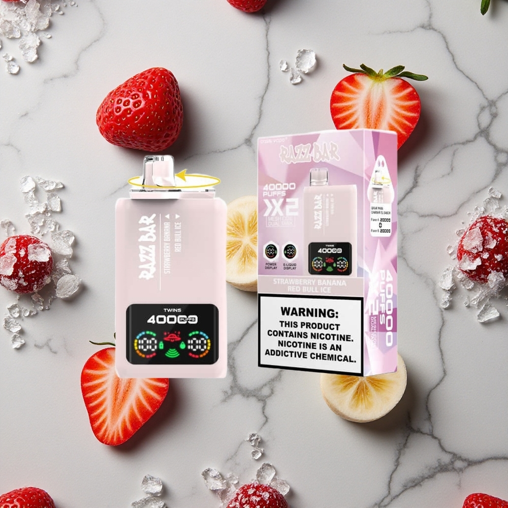 Razz Bar 40000 Caladas Vape Desechable Fresa Plátano/Toro Rojo Helado con Pantalla de Potencia y vape wholesale España