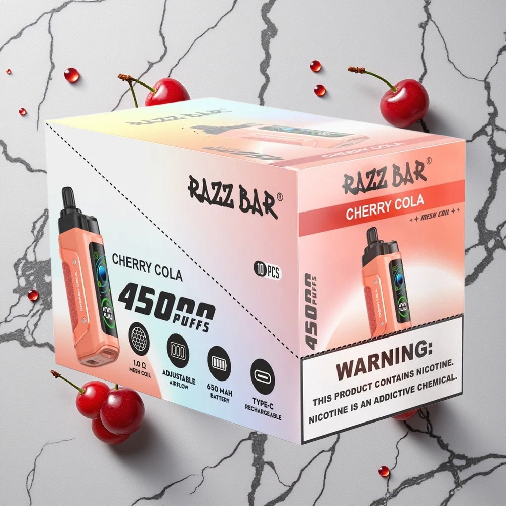 Razz Bar 45000 Caladas Cereza Cola Vape Desechable con Batería Recargable Type-C y Bobina Mesh 1.0 Ohm vape wholesale España