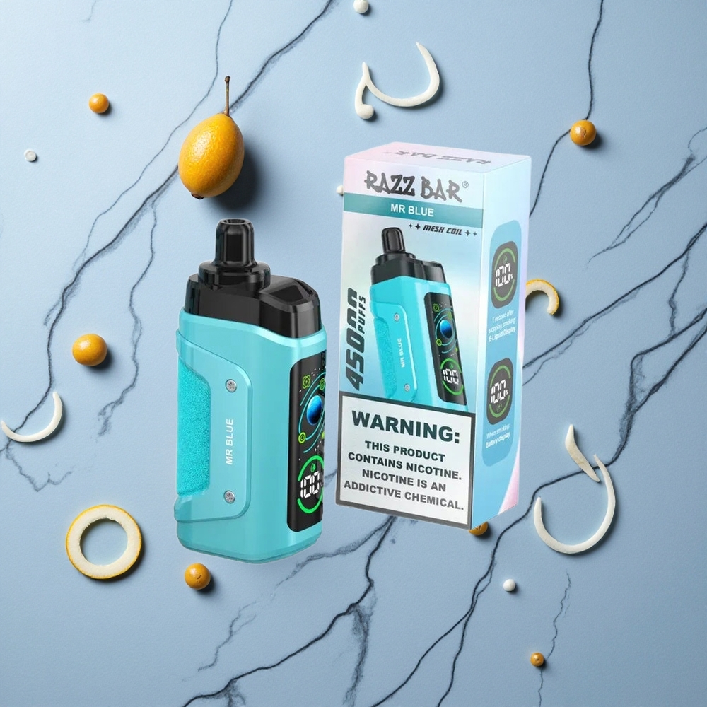 Razz Bar 45000 Caladas Vape Desechable Mr Azul y Frambuesa con 1.0 Ohm Mesh Coil y Batería 650 Mah vape wholesale España