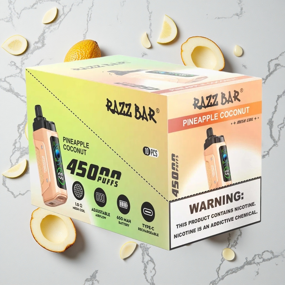 Razz Bar 45000 Caladas Vape Desechable Piña Coco Ajustable Flujo de Aire vape wholesale España