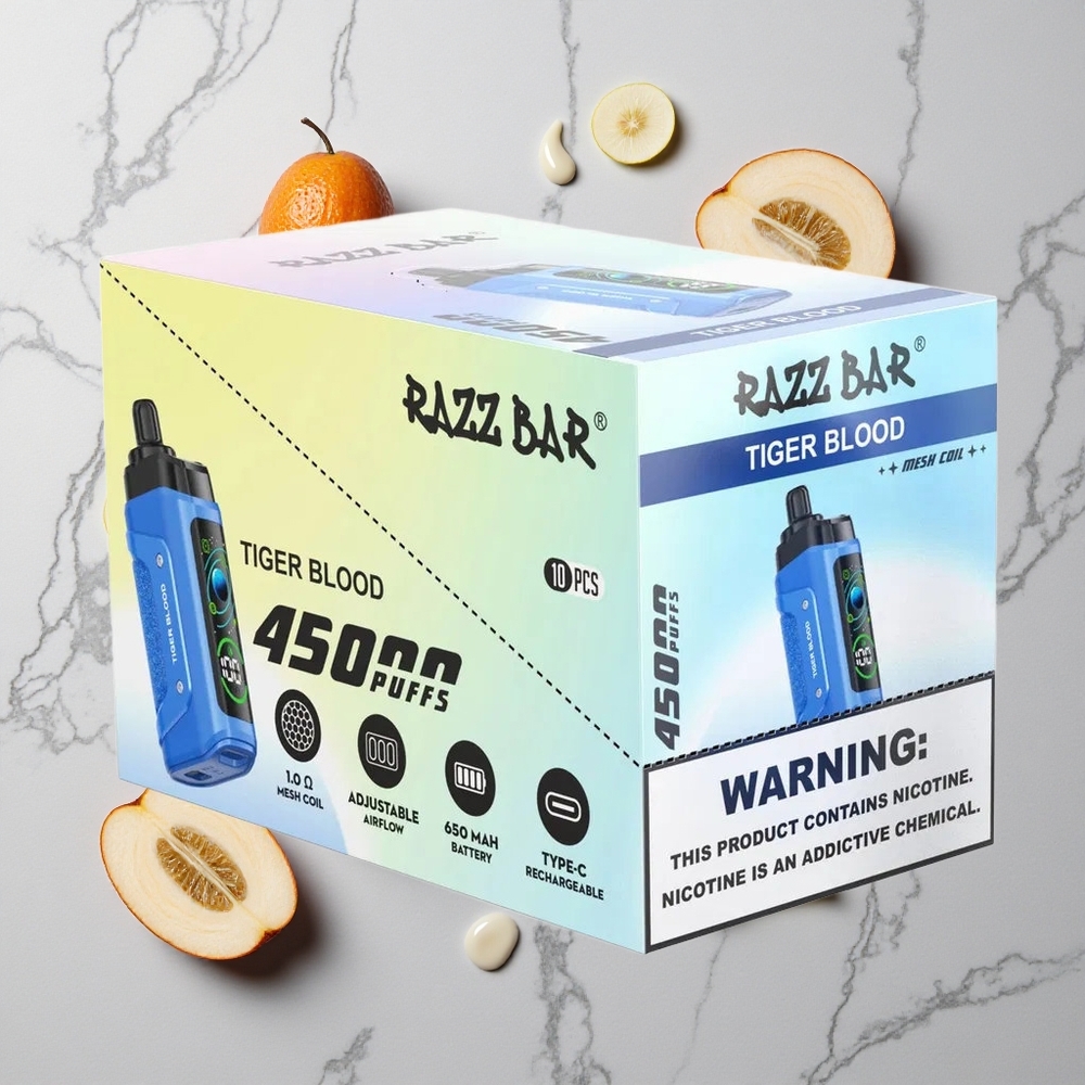 Razz Bar 45000 Caladas Vape Desechable Sangre de Tigre y Frambuesa Tipo-C Recargable vape wholesale España