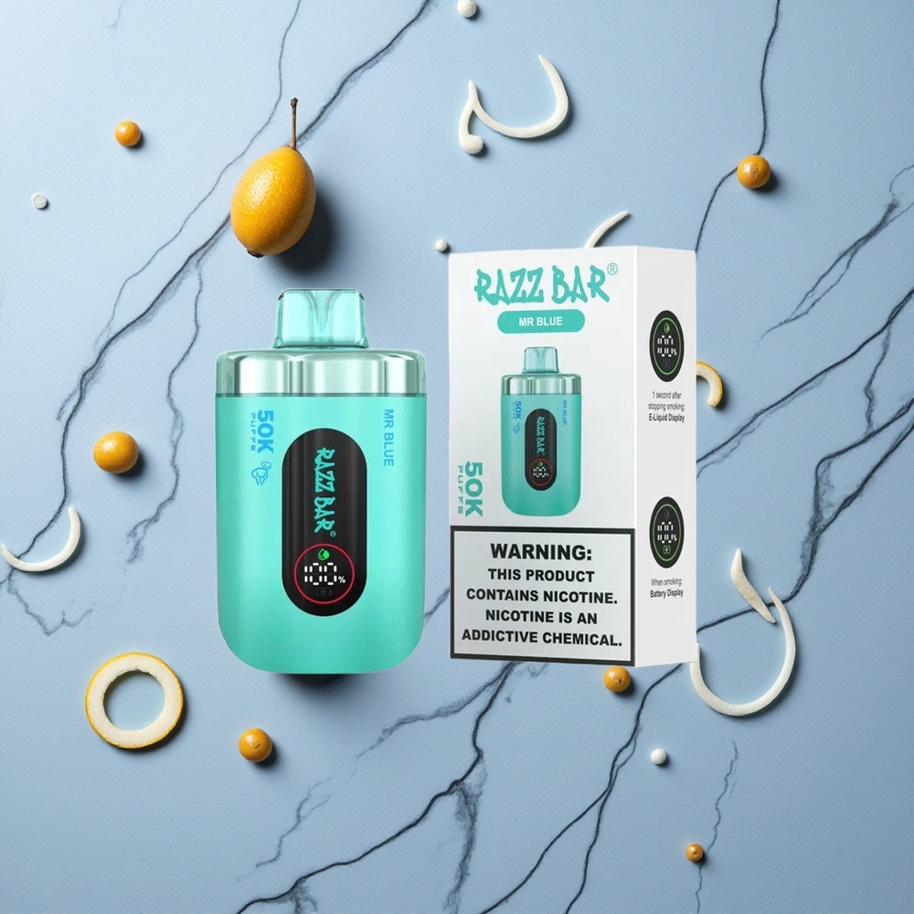 Razz Bar 50K Caladas Vape Desechable Mr Azul y Frambuesa 50000 Caladas Tipo-C Recargable vape wholesale España