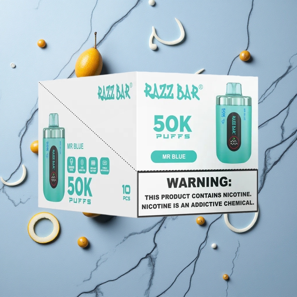 Razz Bar 50K Caladas Vape Desechable Mr Azul y Frambuesa 50000 Caladas Tipo-C Recargable vape wholesale España