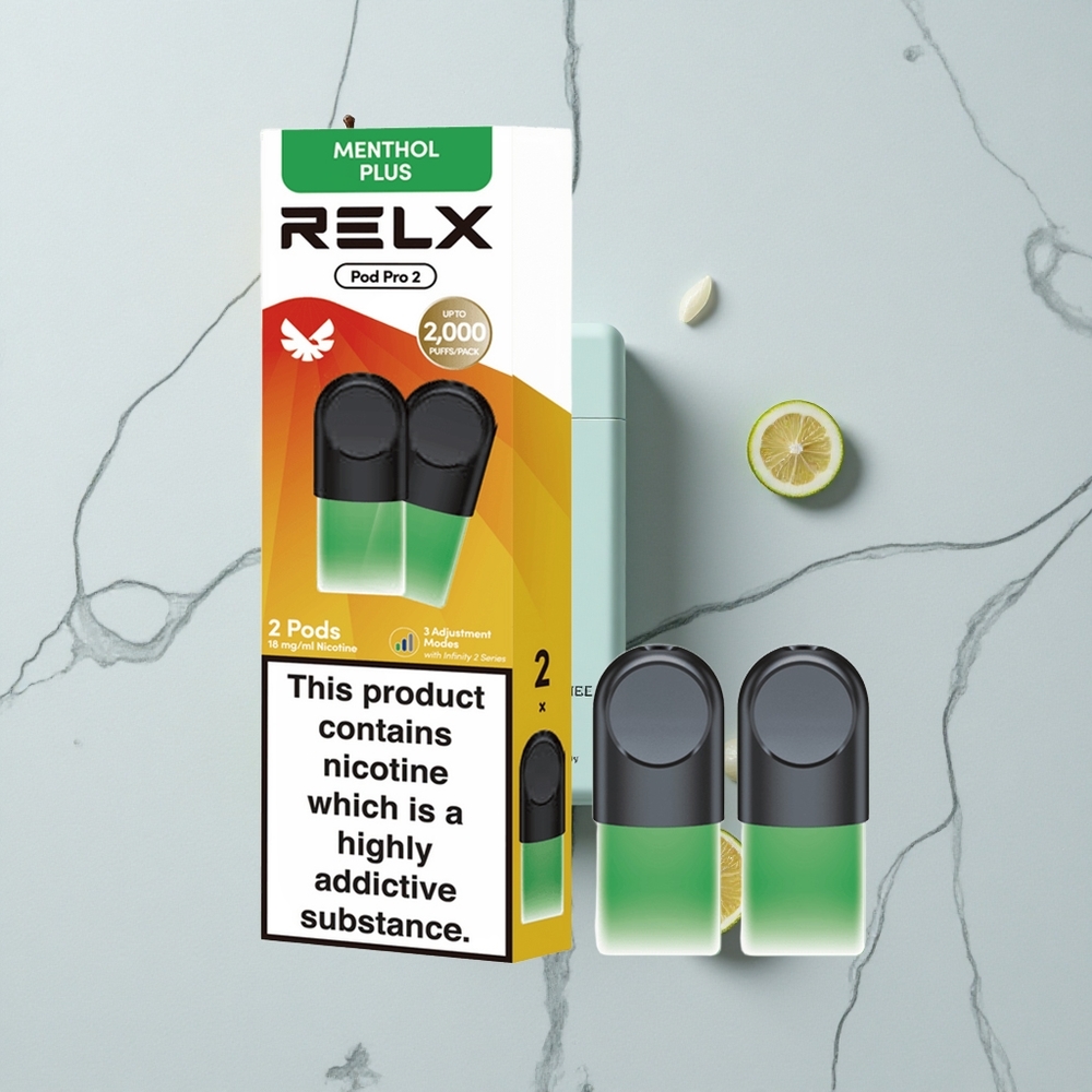 RELX Pod Pro 2 600 Caladas Menta-Mentol Plus 1.8% nicotina vape wholesale España