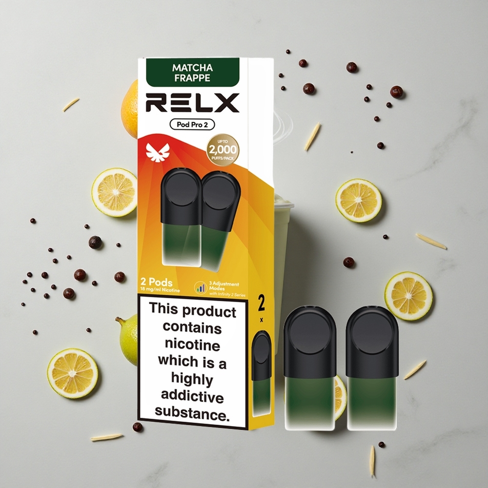 RELX Pod Pro 2 600 Caladas Té-Matcha Frappé 1.8% nicotina vape wholesale España