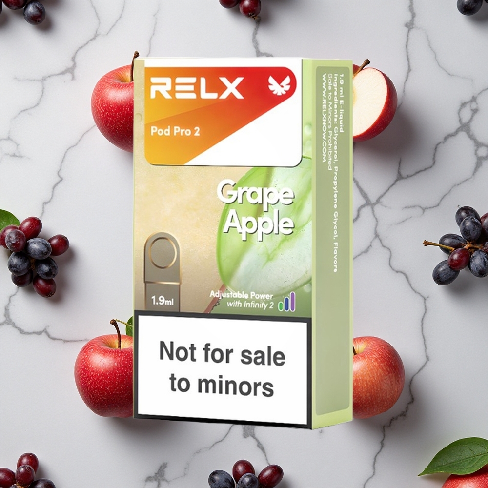 RELX Pod Pro 2 600 Caladas Uva Manzana Sin Nicotina 1.9ml vape wholesale España