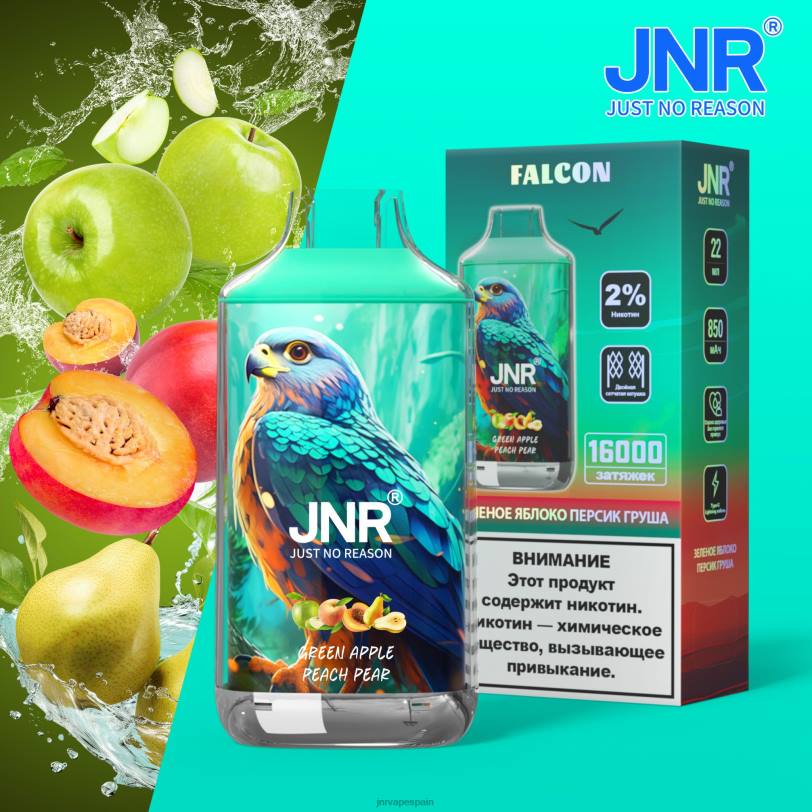 JNR vapes factory- Z802220 halcón jnr manzana verde durazno pera sin frutas
