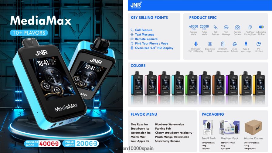 JNR MediaMax bocanada de 40k 44X8PN20 hielo de manzana agria JNR vape review